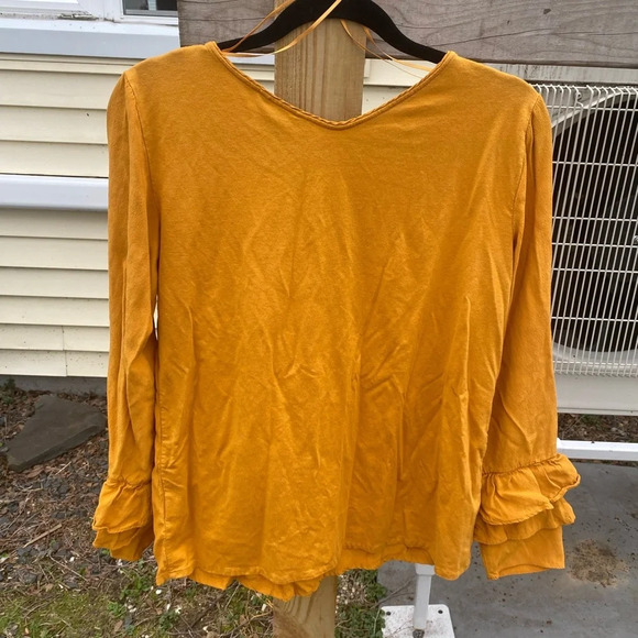 Massimo Dutti Mustard Blouse | Size L - Picture 5 of 9